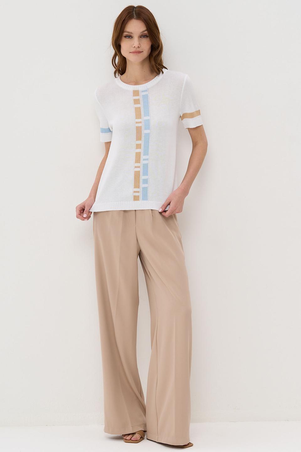 Джемпер BE YOU с полосками белый