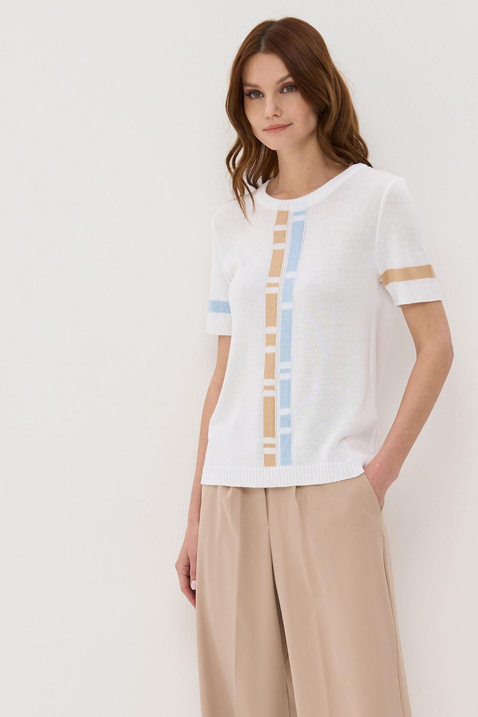 Джемпер BE YOU с полосками белый