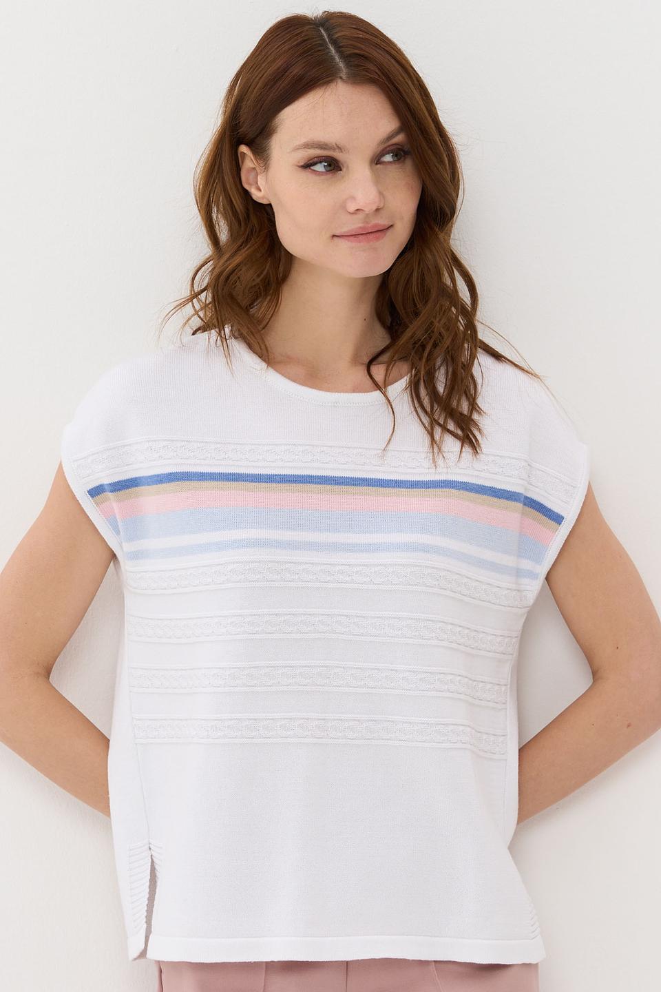 Джемпер NEWVAY с полосками белый