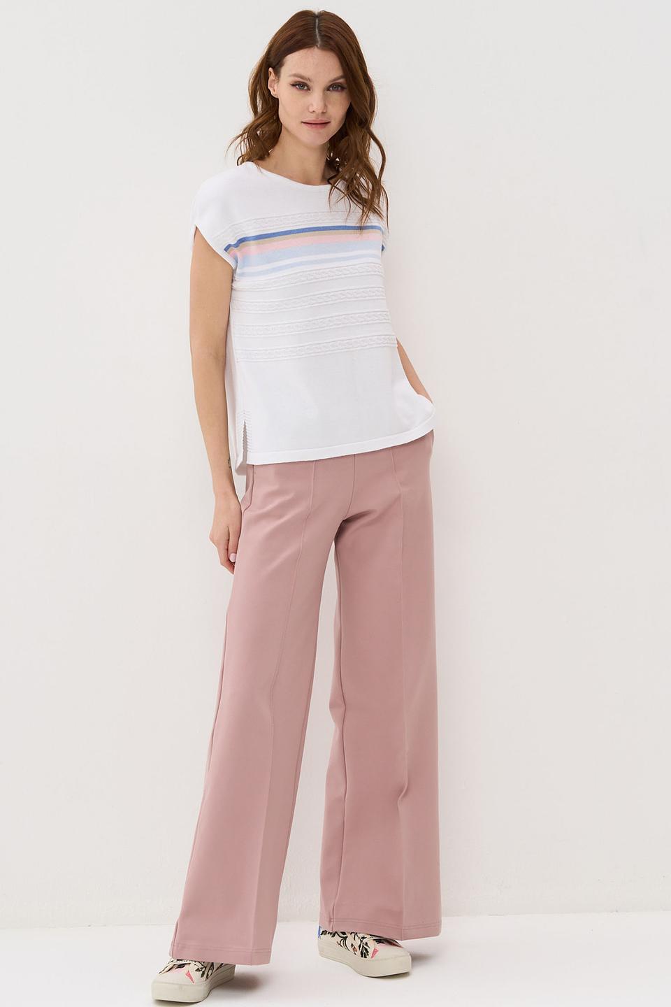 Джемпер NEWVAY с полосками белый