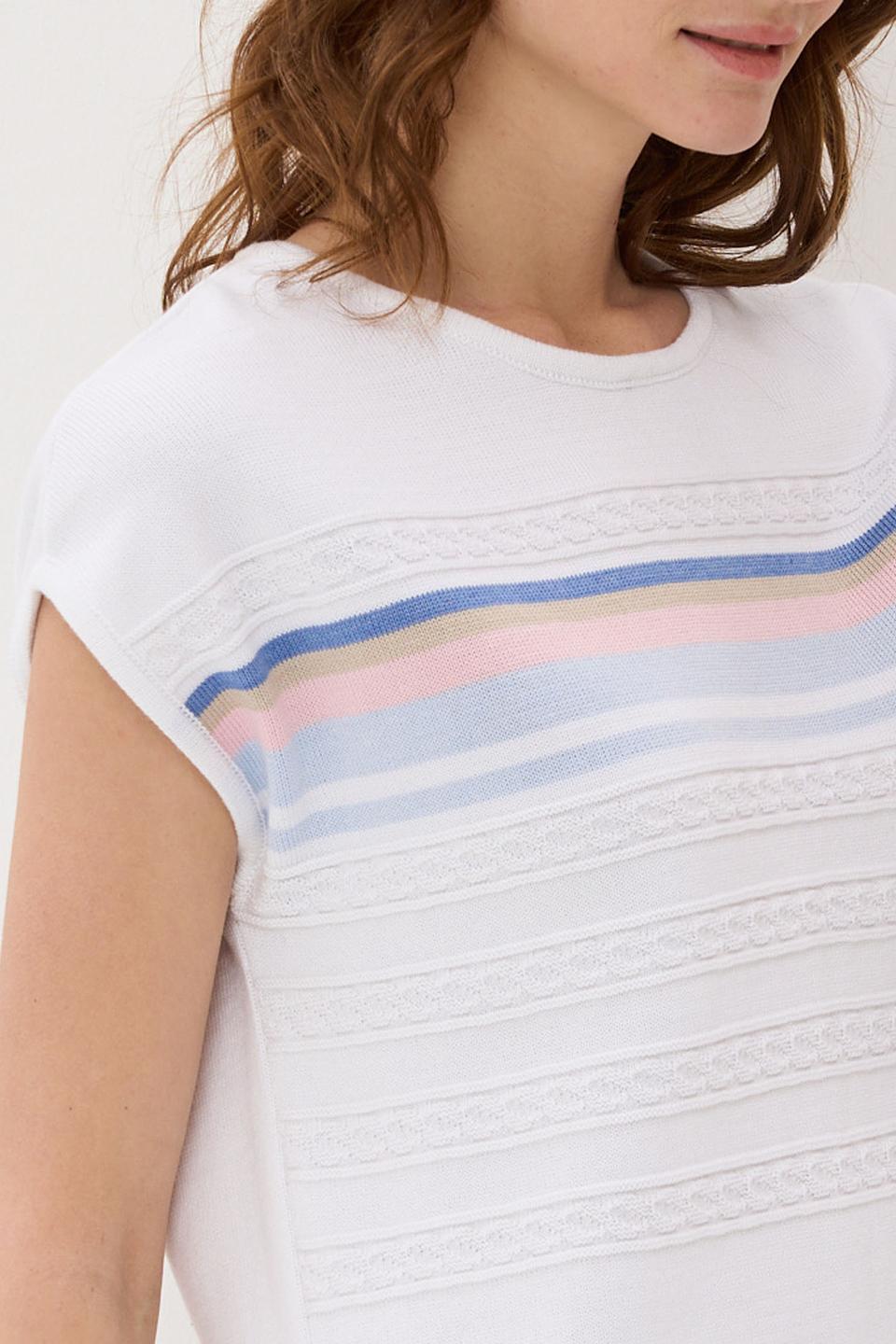 Джемпер NEWVAY с полосками белый