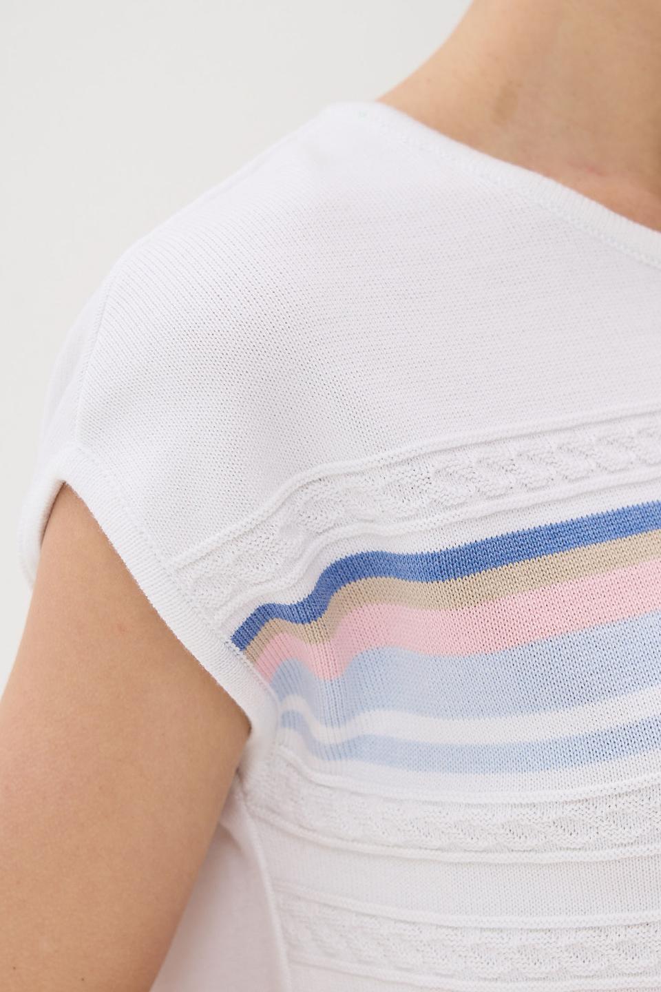 Джемпер NEWVAY с полосками белый