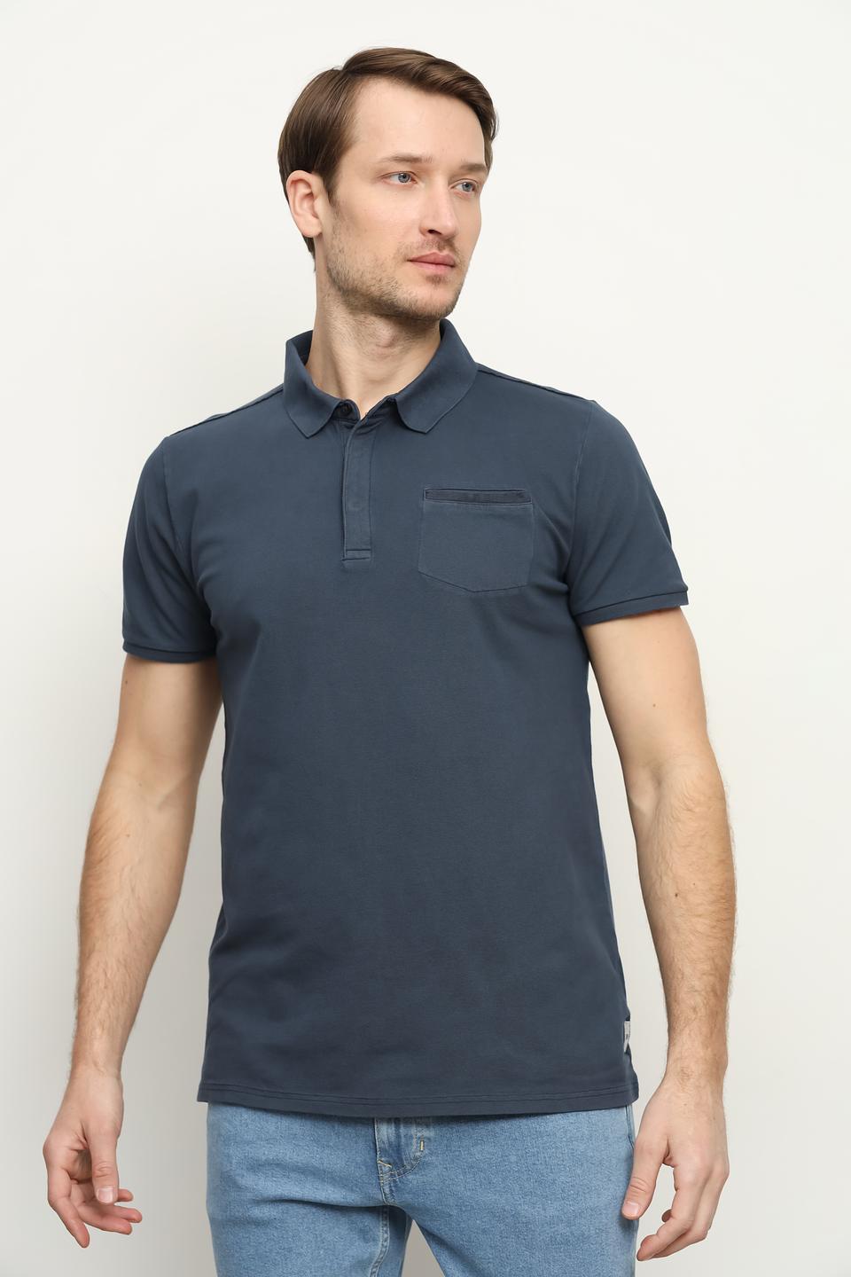 Поло Basefield мужское тёмно-синее