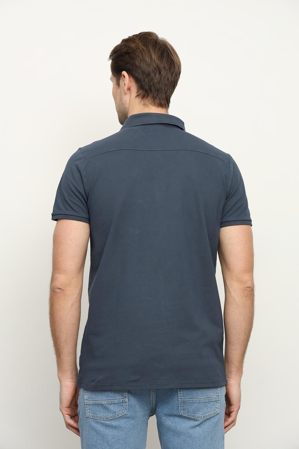 Поло Basefield мужское тёмно-синее