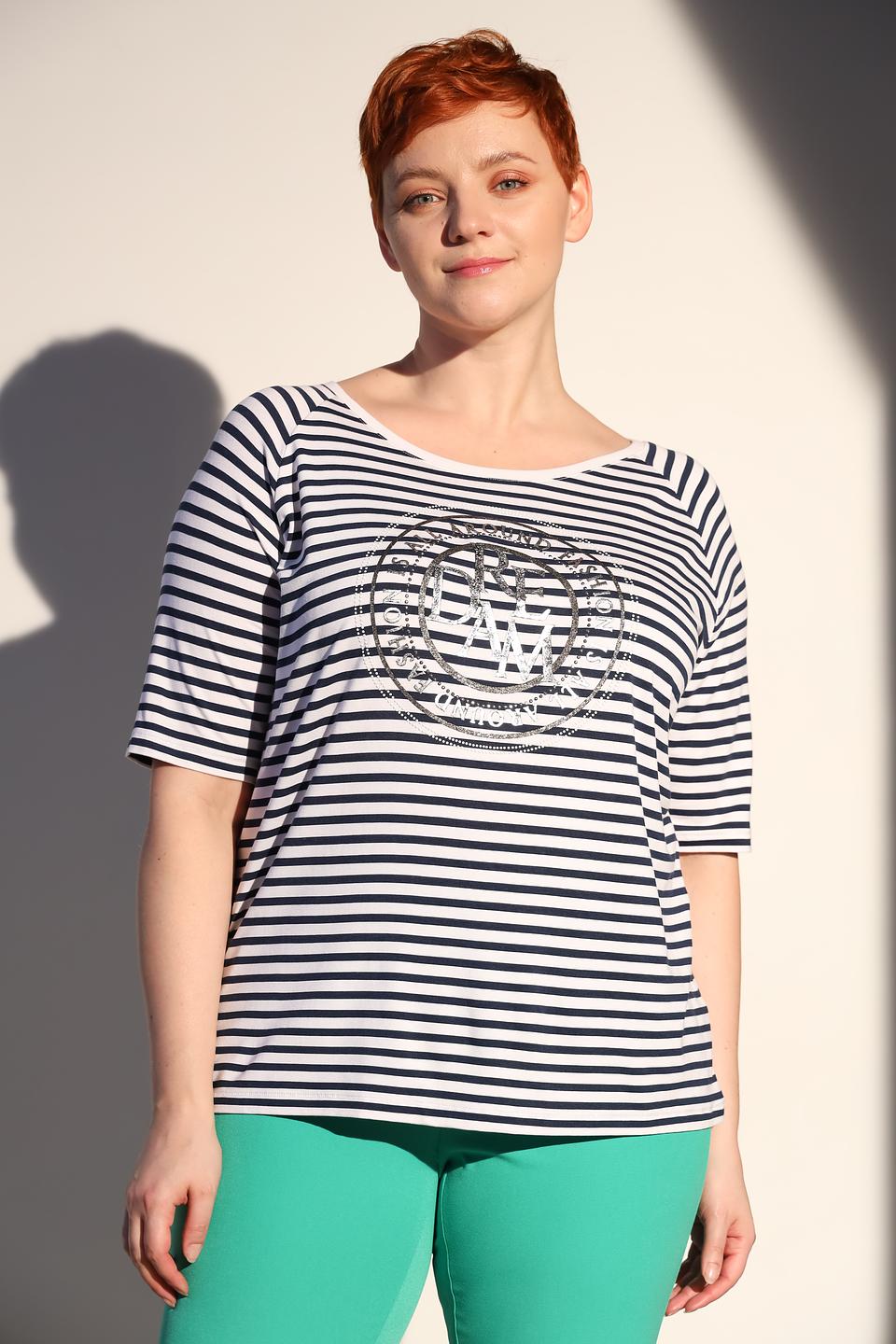 Футболка Tuzzi в полоску с принтом