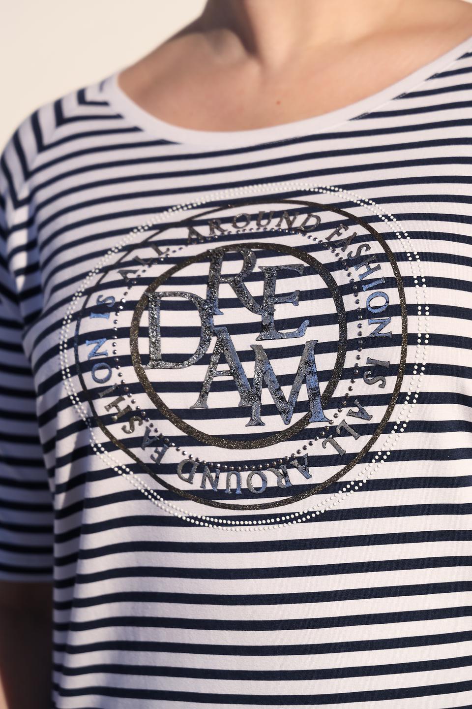 Футболка Tuzzi в полоску с принтом