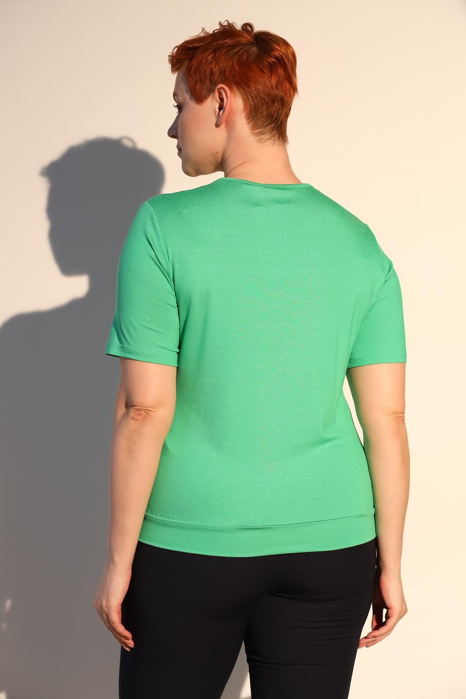 Блуза Frank Walder зелёная с драпировкой