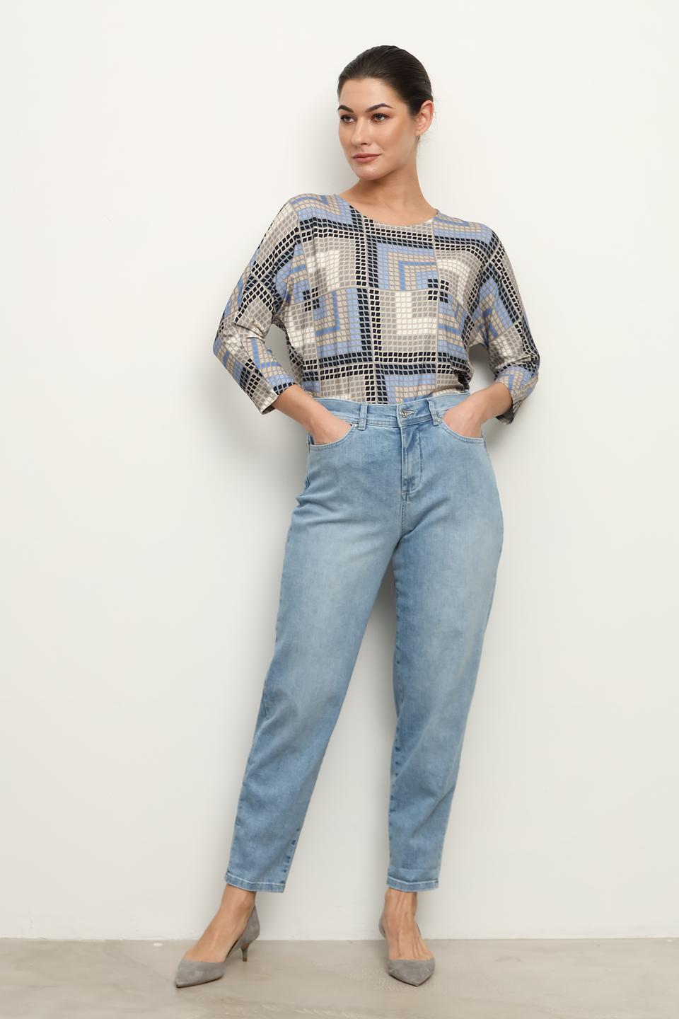 Джинсы Angels mom fit голубые