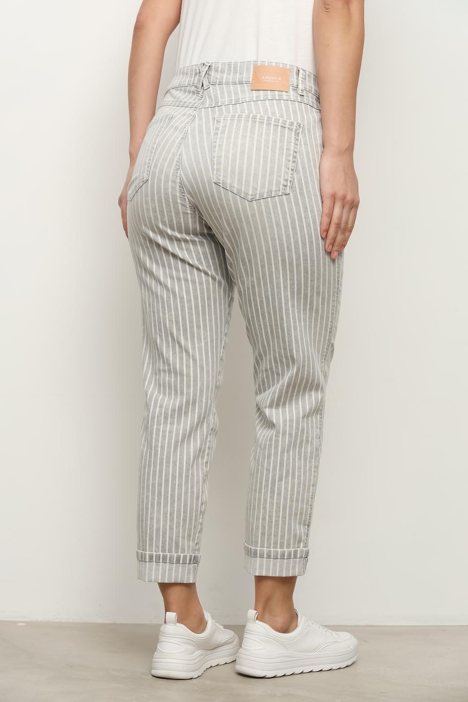 Джинсы Angels в полоску серые