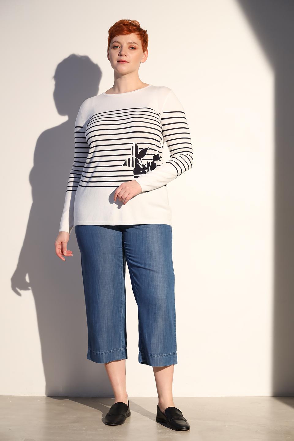 Пуловер Lebek в полоску