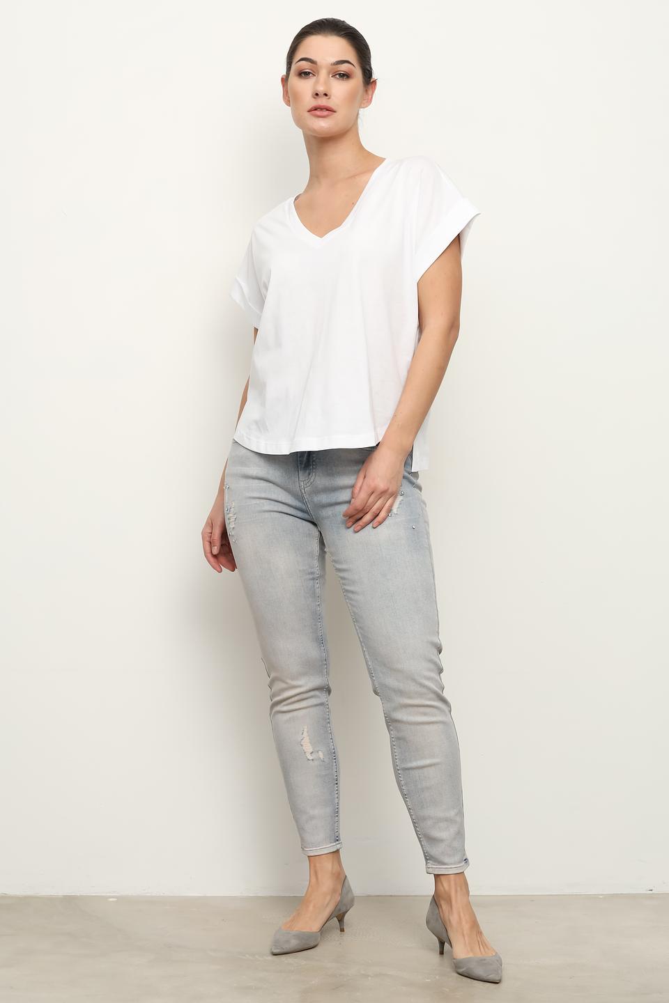 Джинсы Monari с рваностями светло-серые