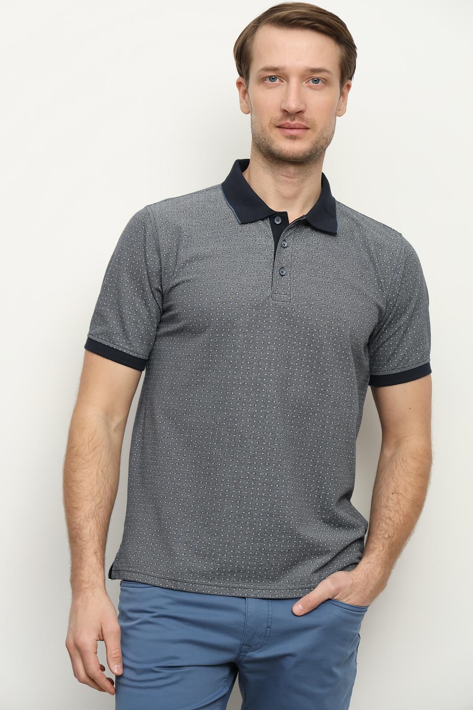 Поло Casa Moda с принтом серый
