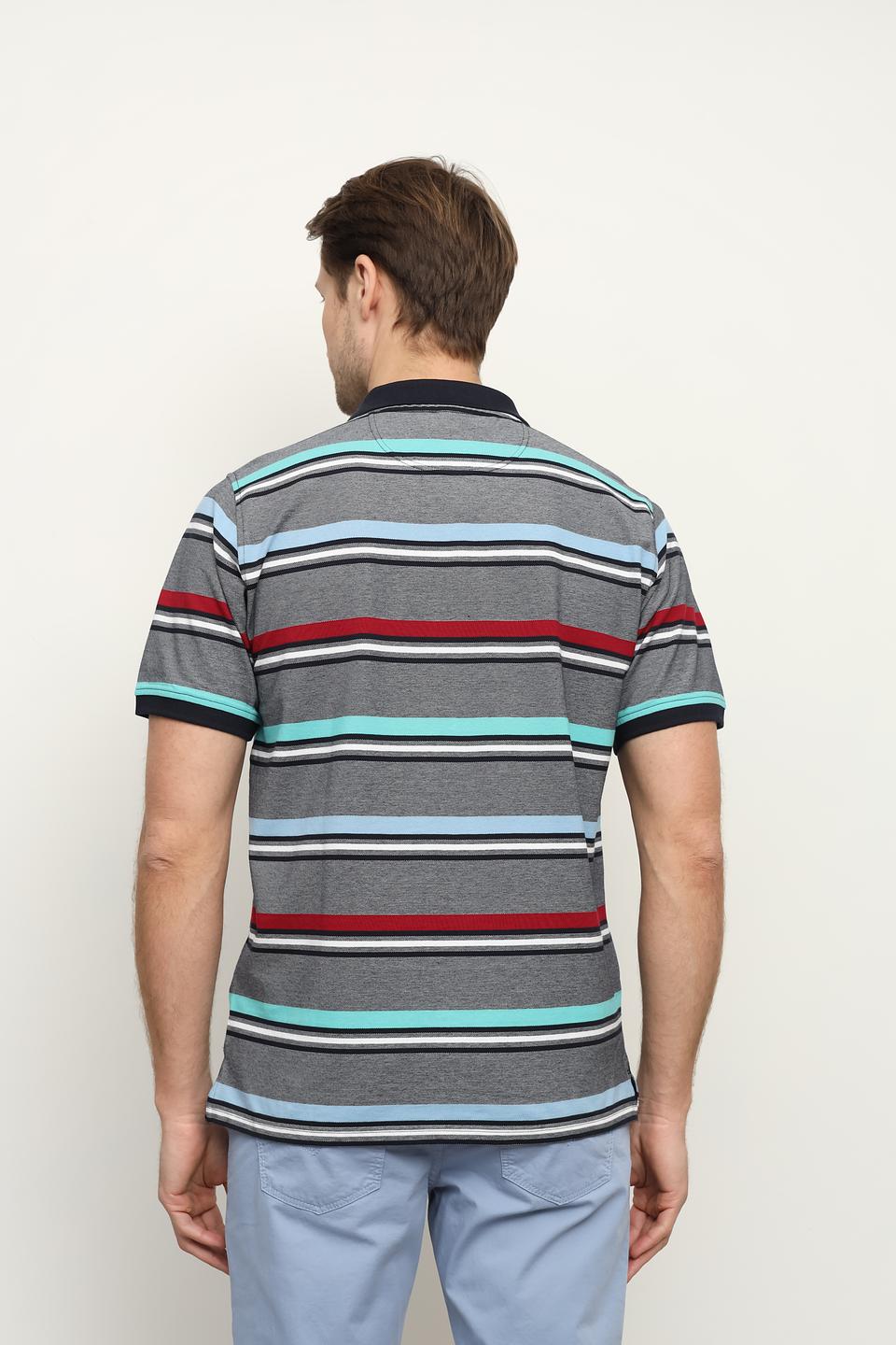 Поло Casa Moda в полоску серый