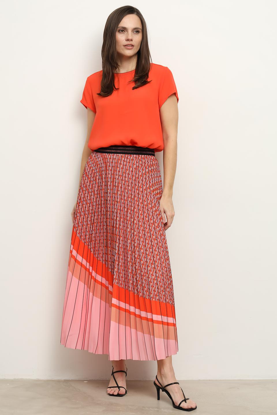 Юбка Leo & Ugo плиссированная оранжевая