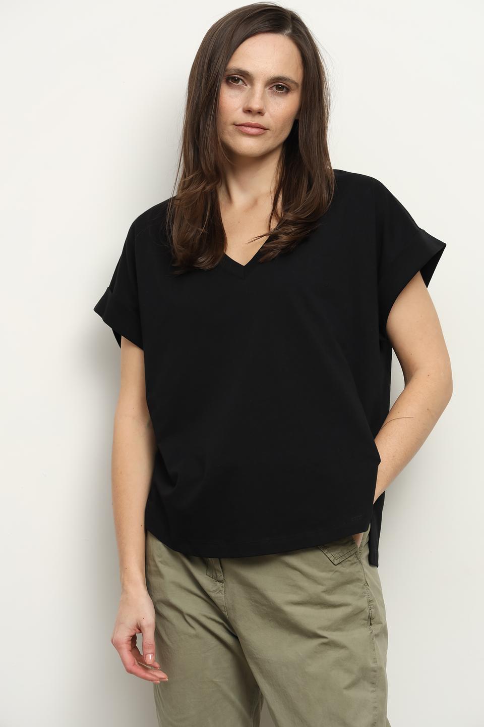 Футболка Icona женская чёрная с рукавами