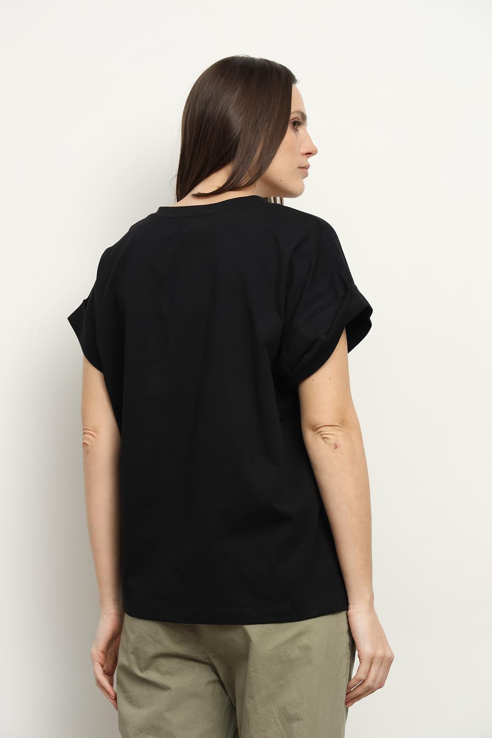 Футболка Icona женская чёрная с рукавами