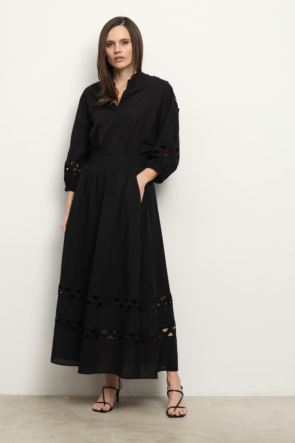 Блуза Icona женская с вырезами чёрная