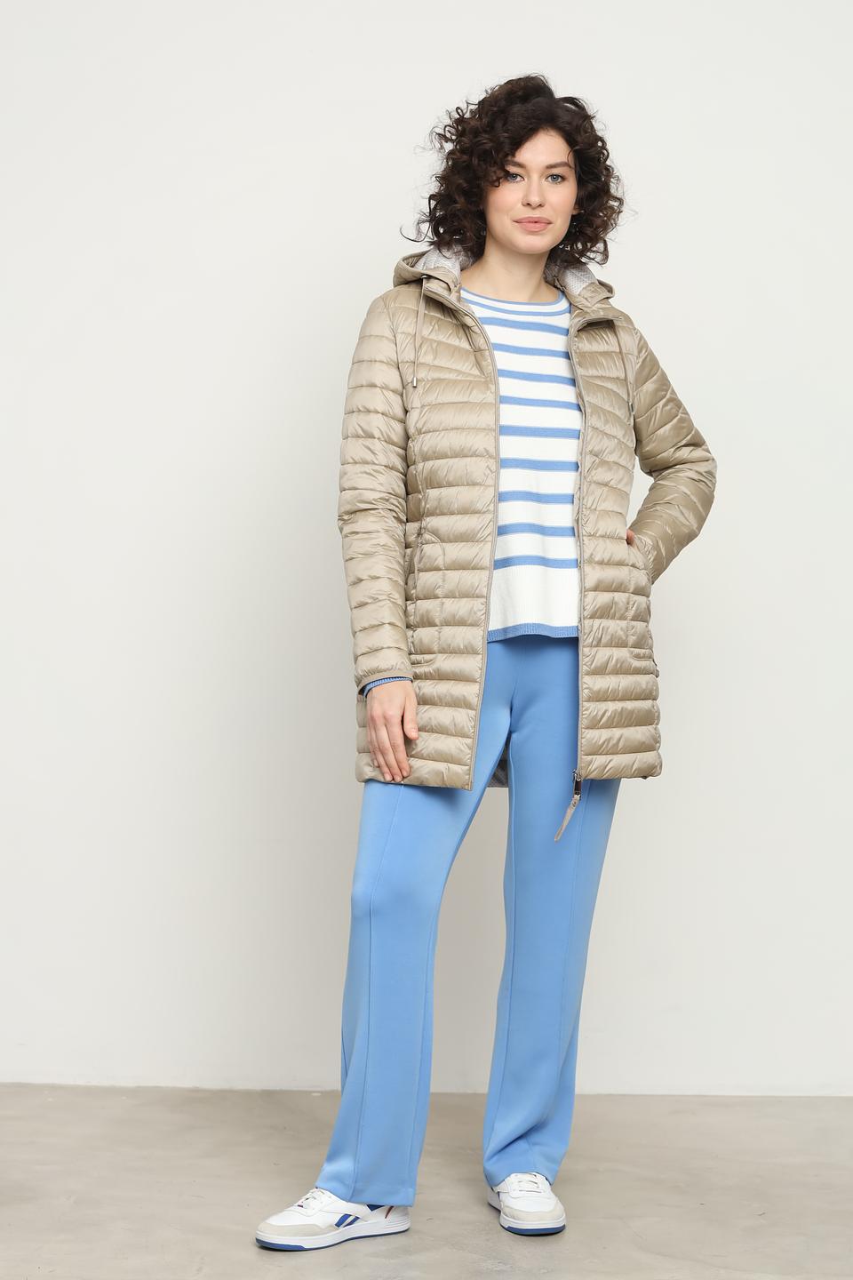 Пальто Lebek стеганое бежевое