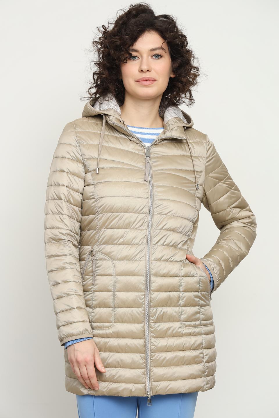 Пальто Lebek стеганое бежевое
