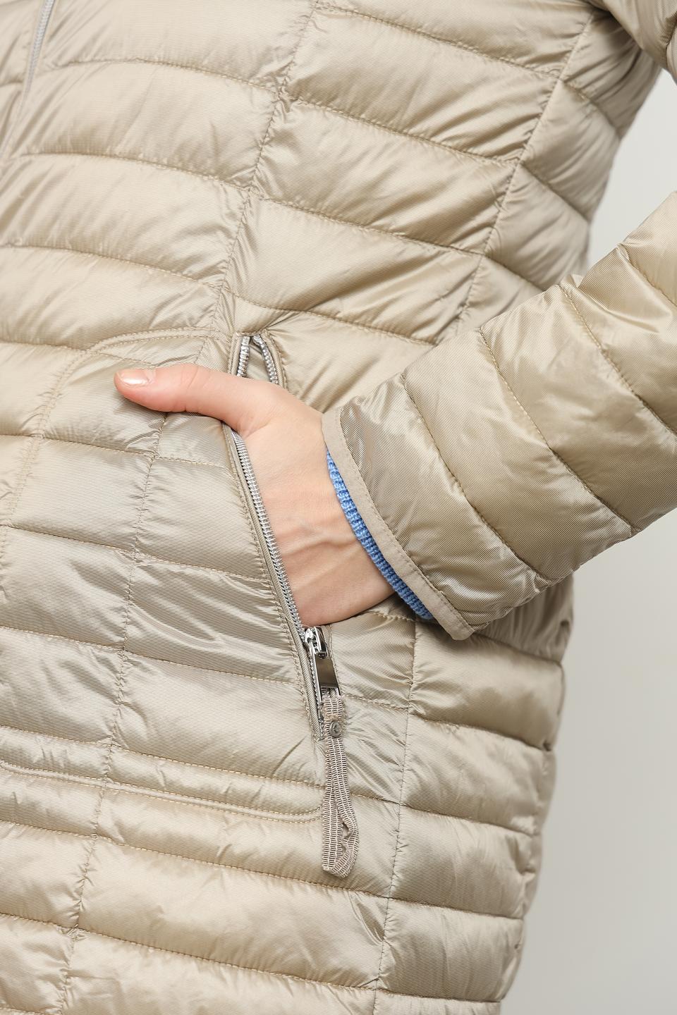 Пальто Lebek стеганое бежевое