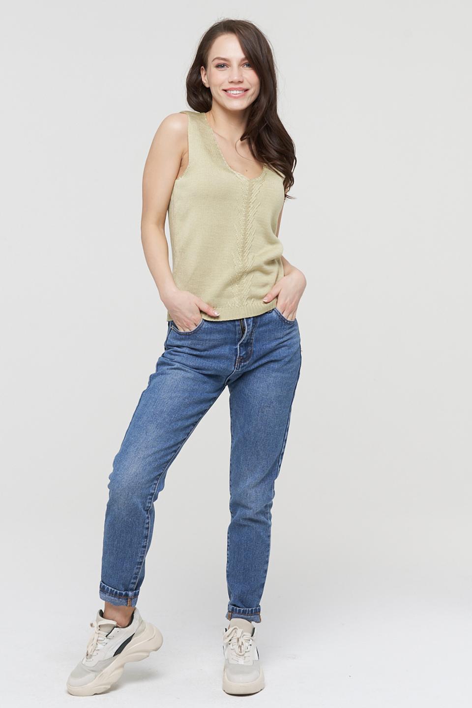 Топ VAY вязаный оливковый