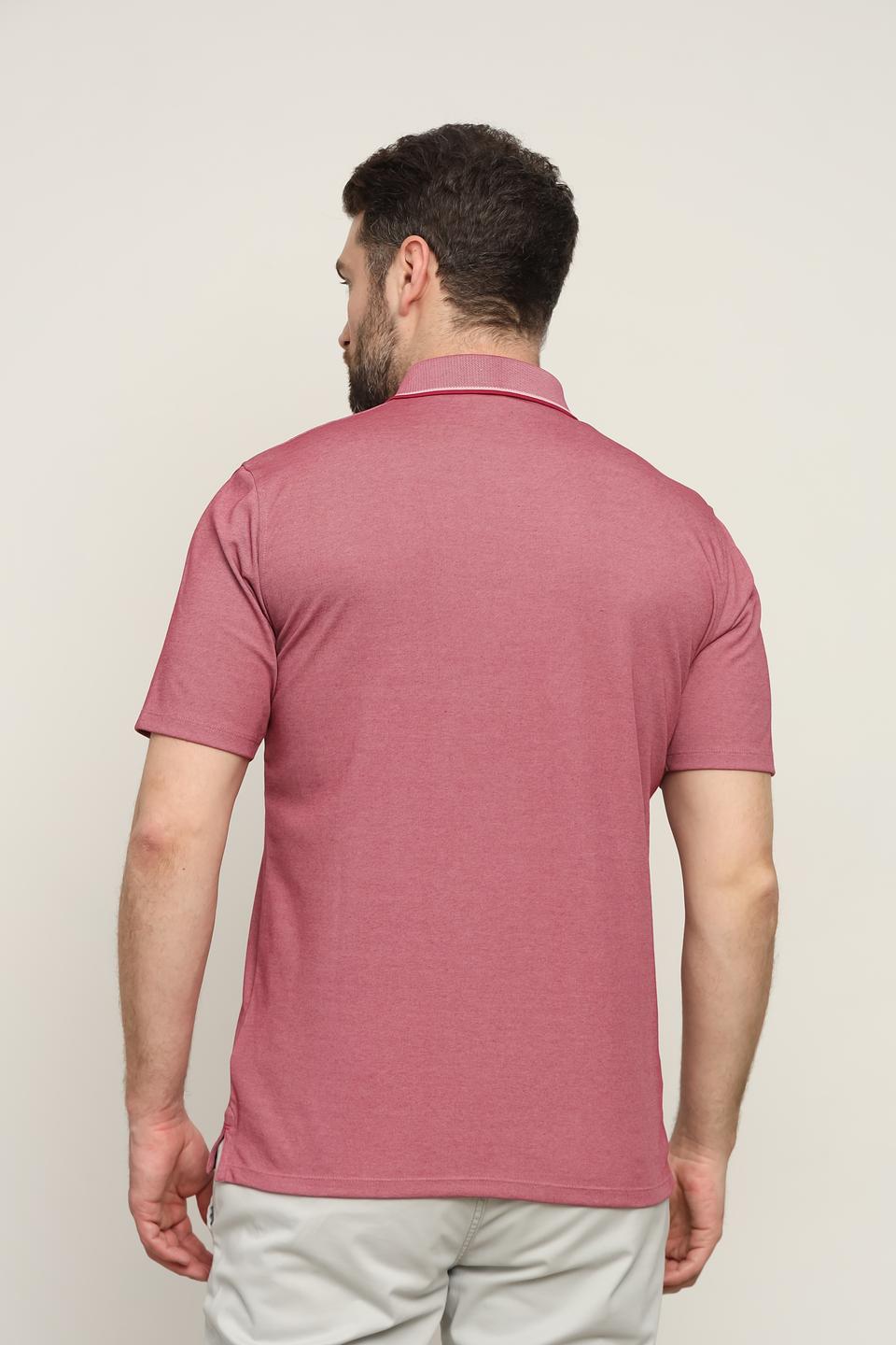 Поло Casa Moda с карманом малиновое