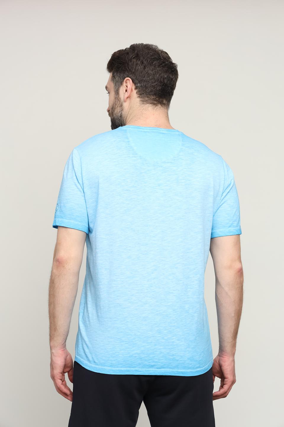 Футболка Claudio Campione голубая с принтом