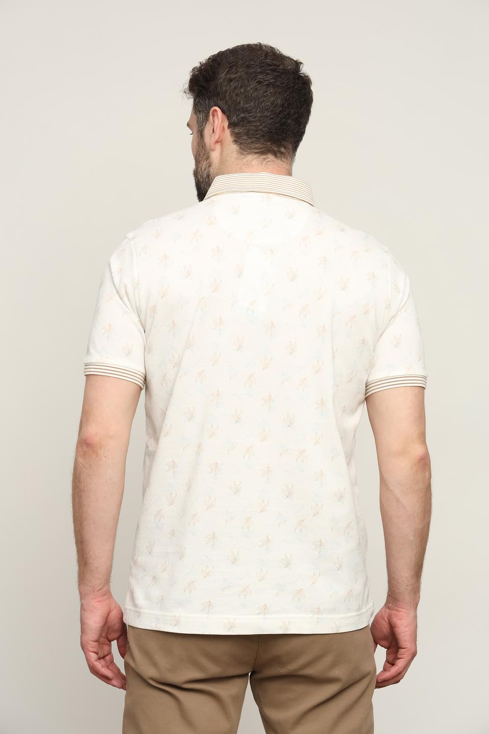 Поло Claudio Campione с принтом бежевое