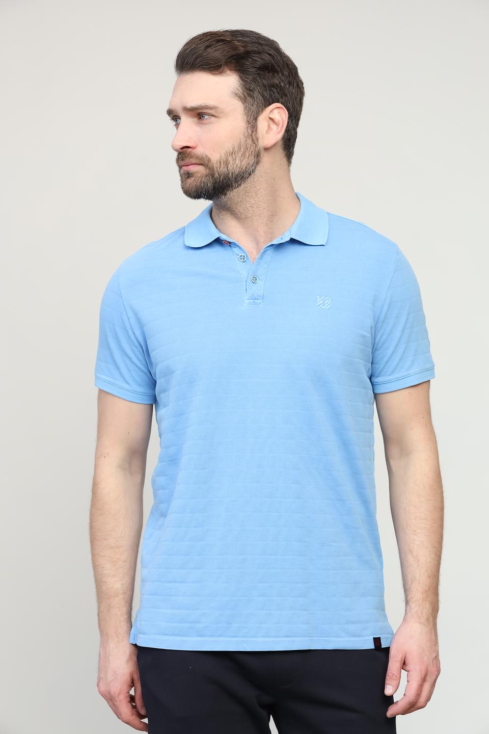 Поло Time Zone голубое