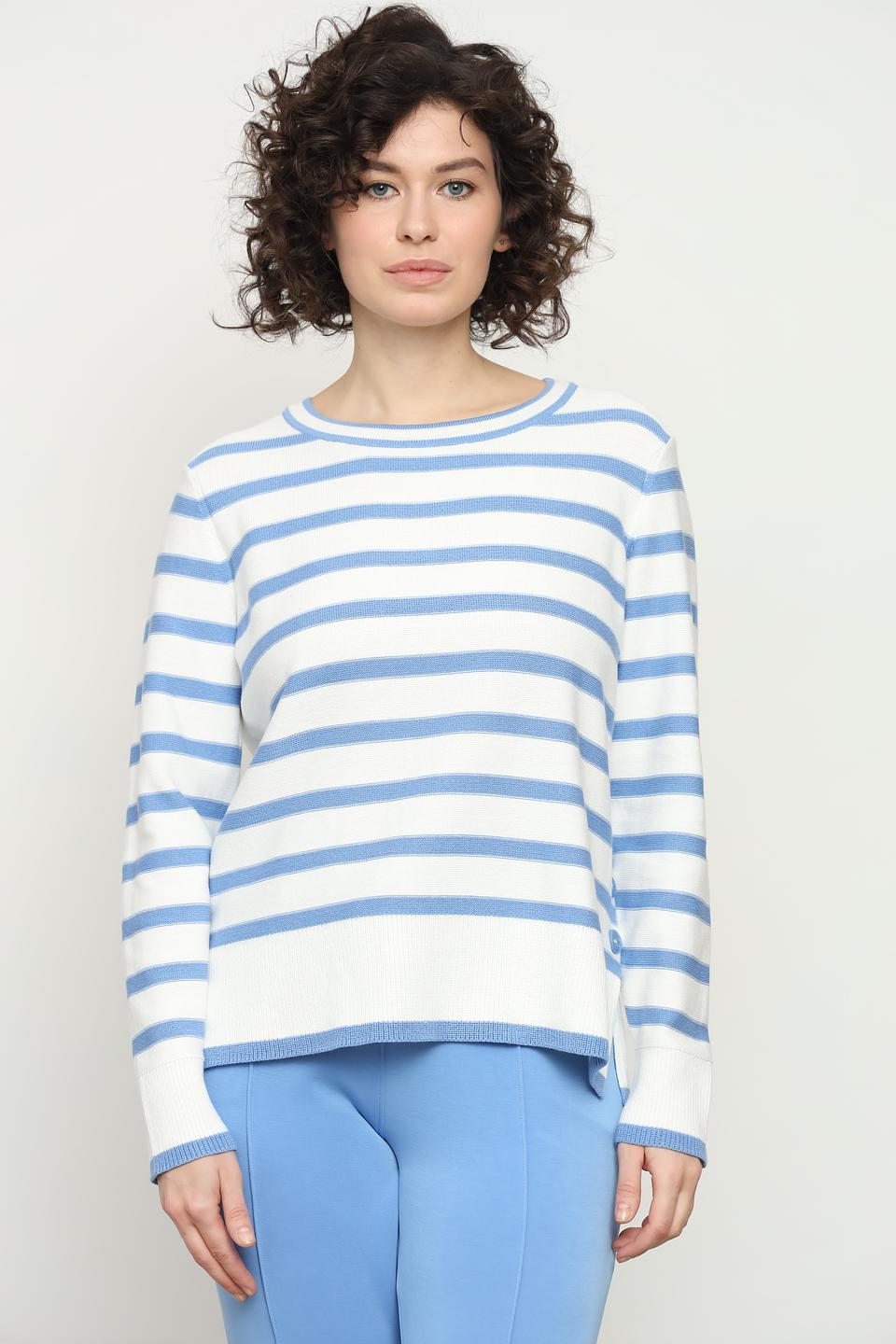 Пуловер Olsen в полоску голубой