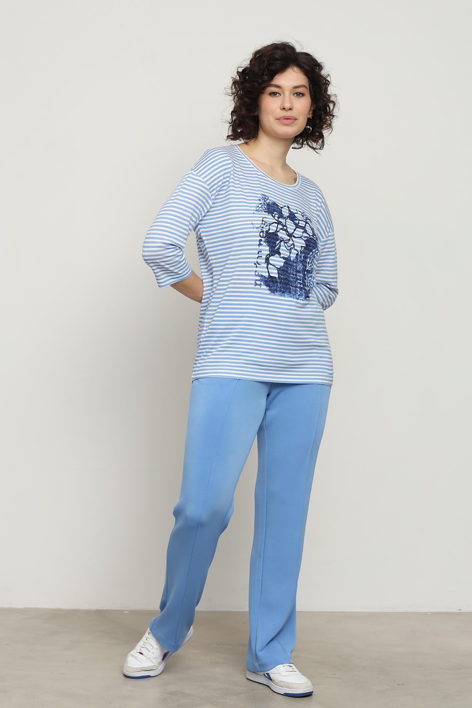 Лонгслив Olsen в полоску с принтом