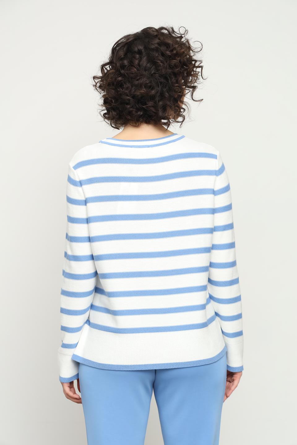 Пуловер Olsen в полоску голубой