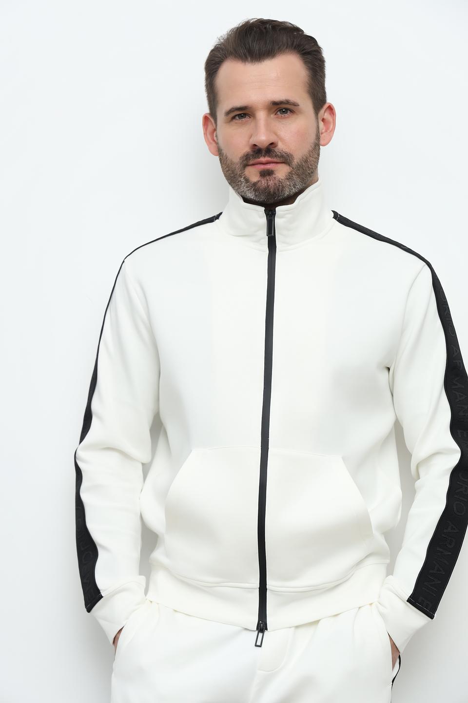 Кардиган Emporio Armani белый с полосами