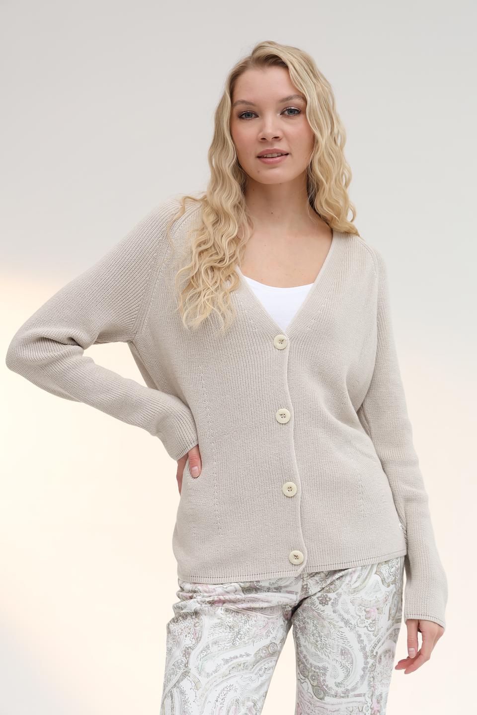 Кардиган Olsen вязаный бежевый