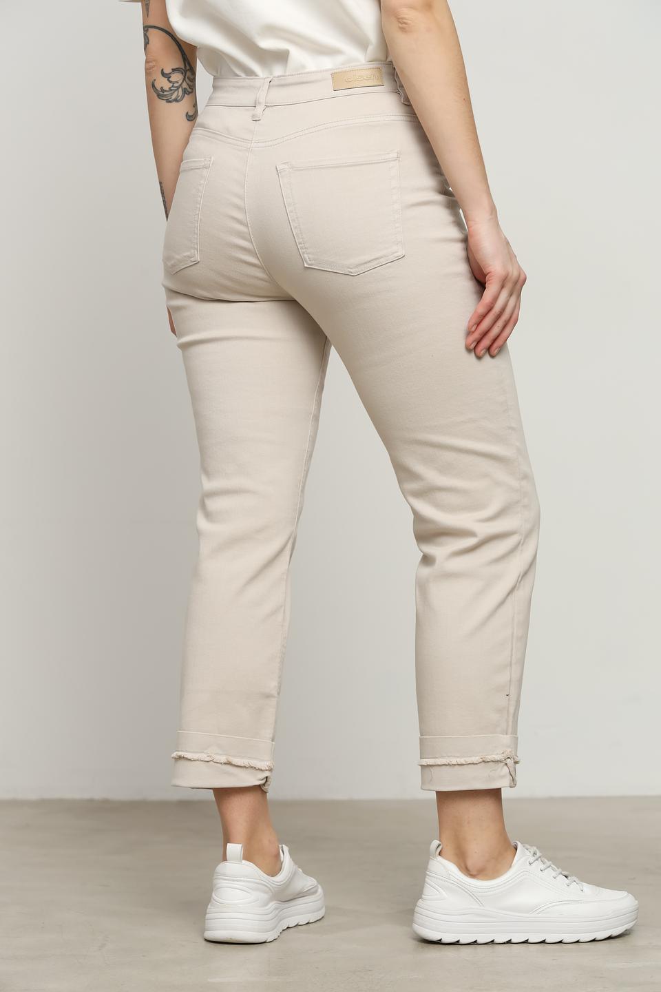 Джинсы Olsen бежевые с манжетами