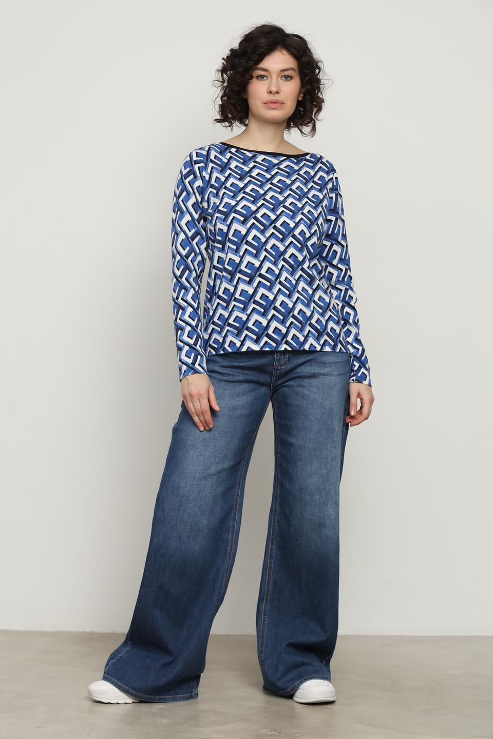 Пуловер Gerry Weber синий с узором