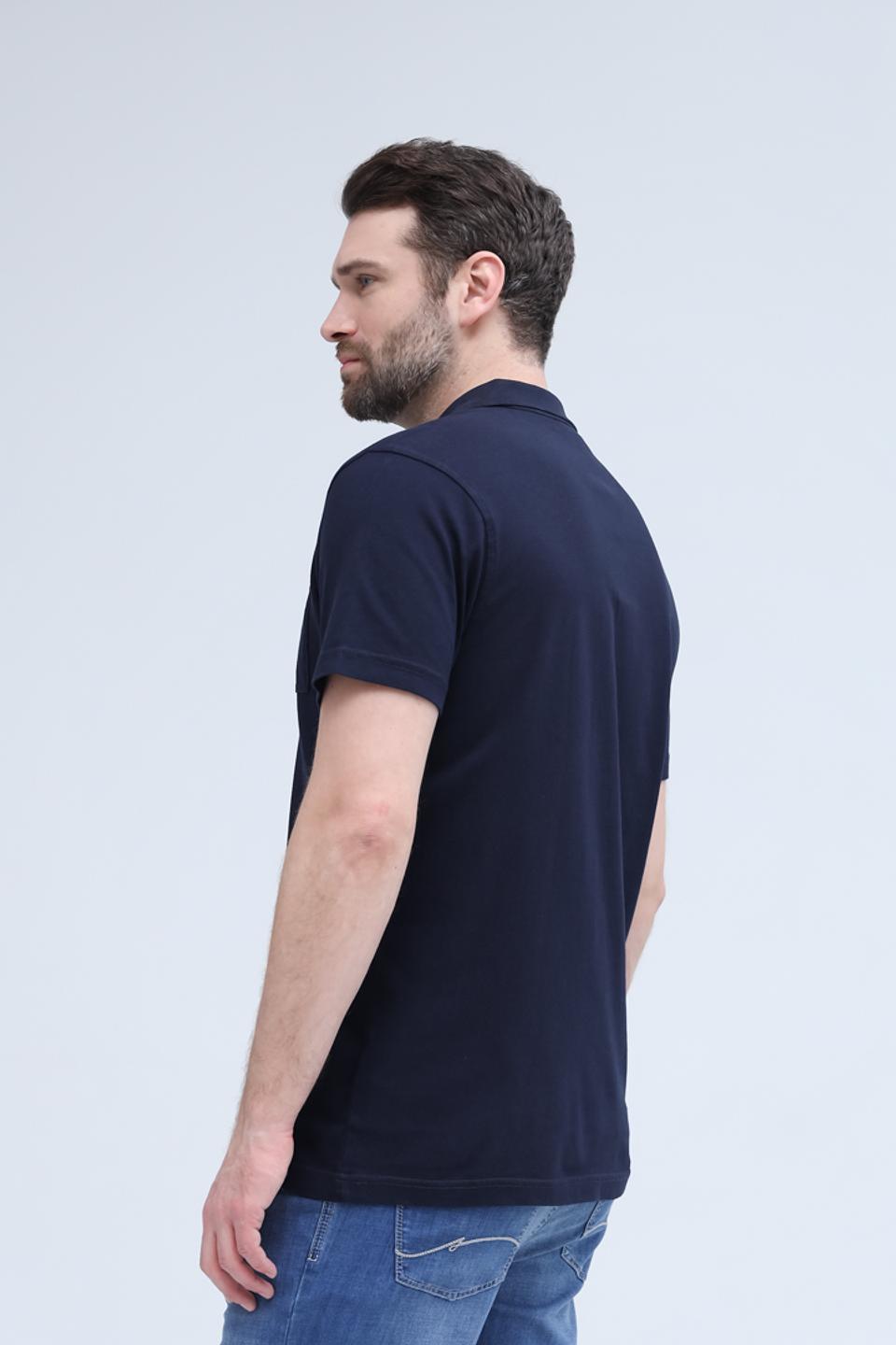 Поло Lerros men с молнией тёмно-синее