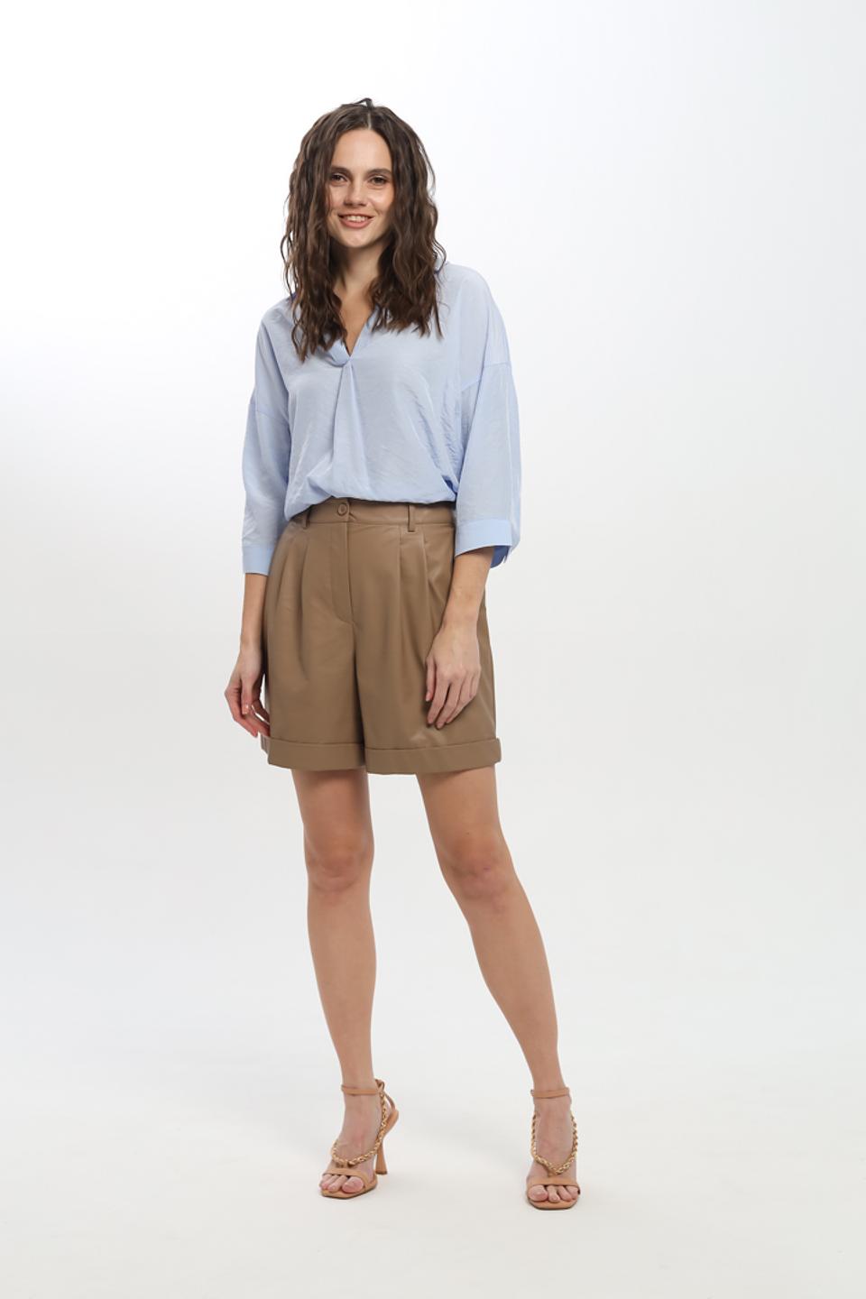 Шорты Marc Aurel кожаные бежевые