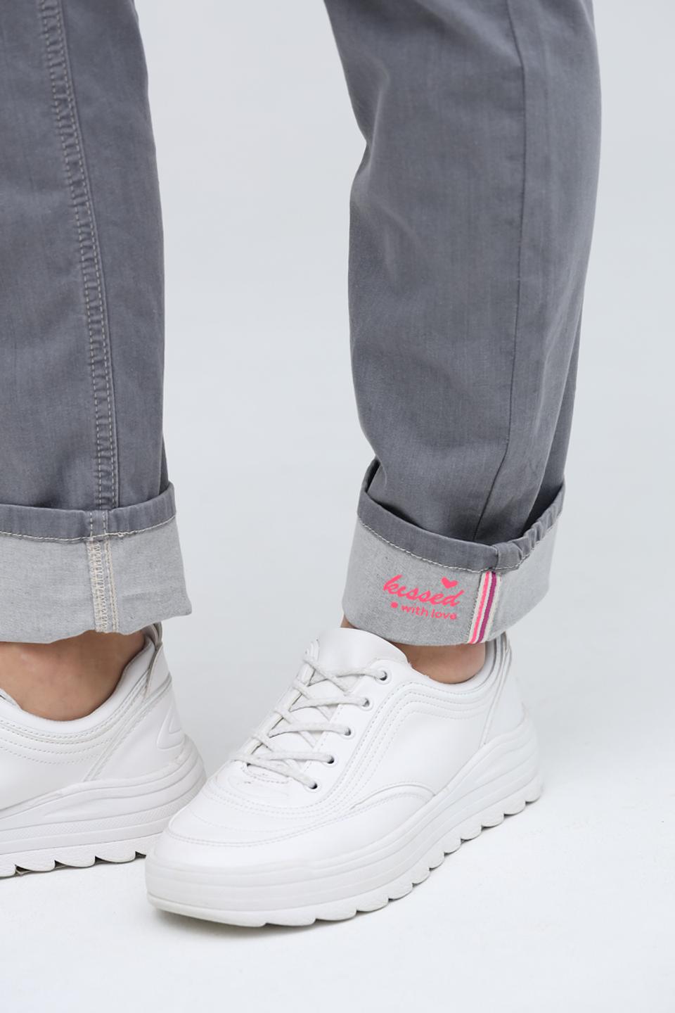 Джинсы Ppep. серые с манжетами