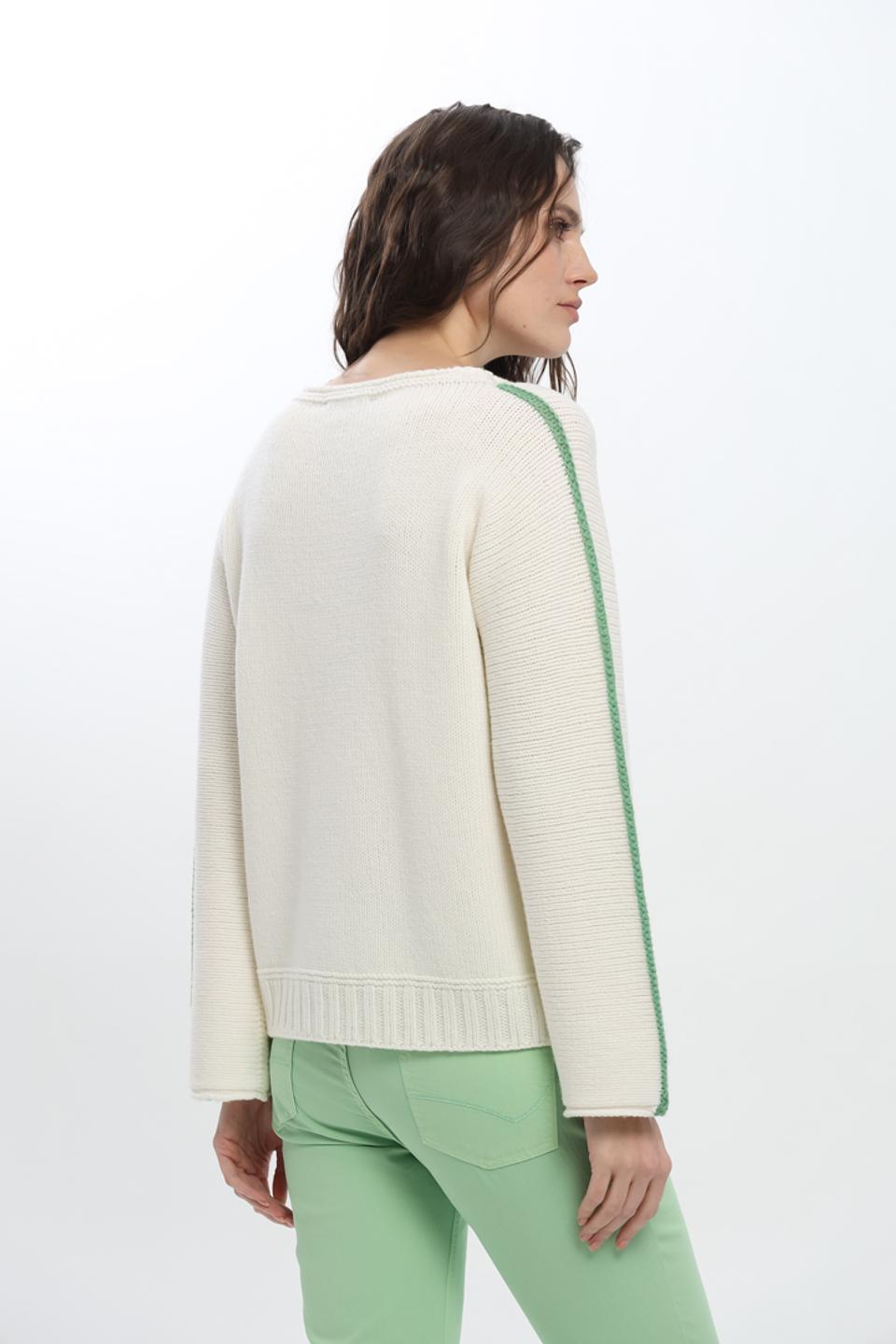 Пуловер Marc Cain с принтом RC бежевый