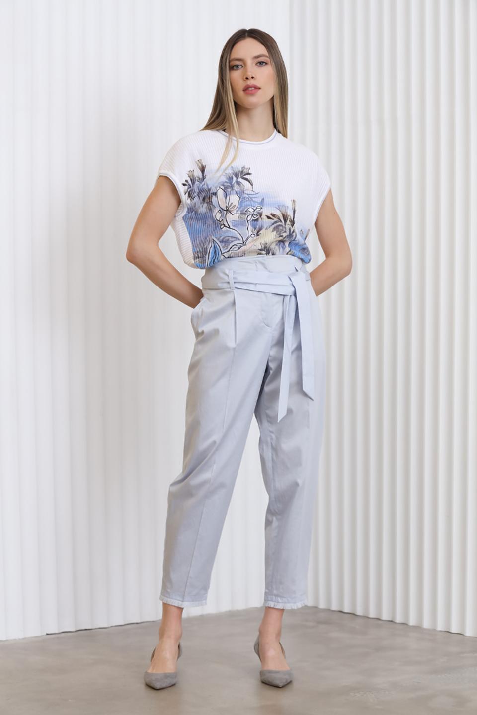 Брюки Marc Cain с поясом светло-серые