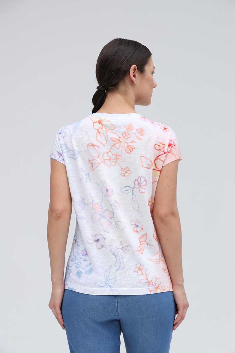 Футболка Lecomte с цветочным принтом