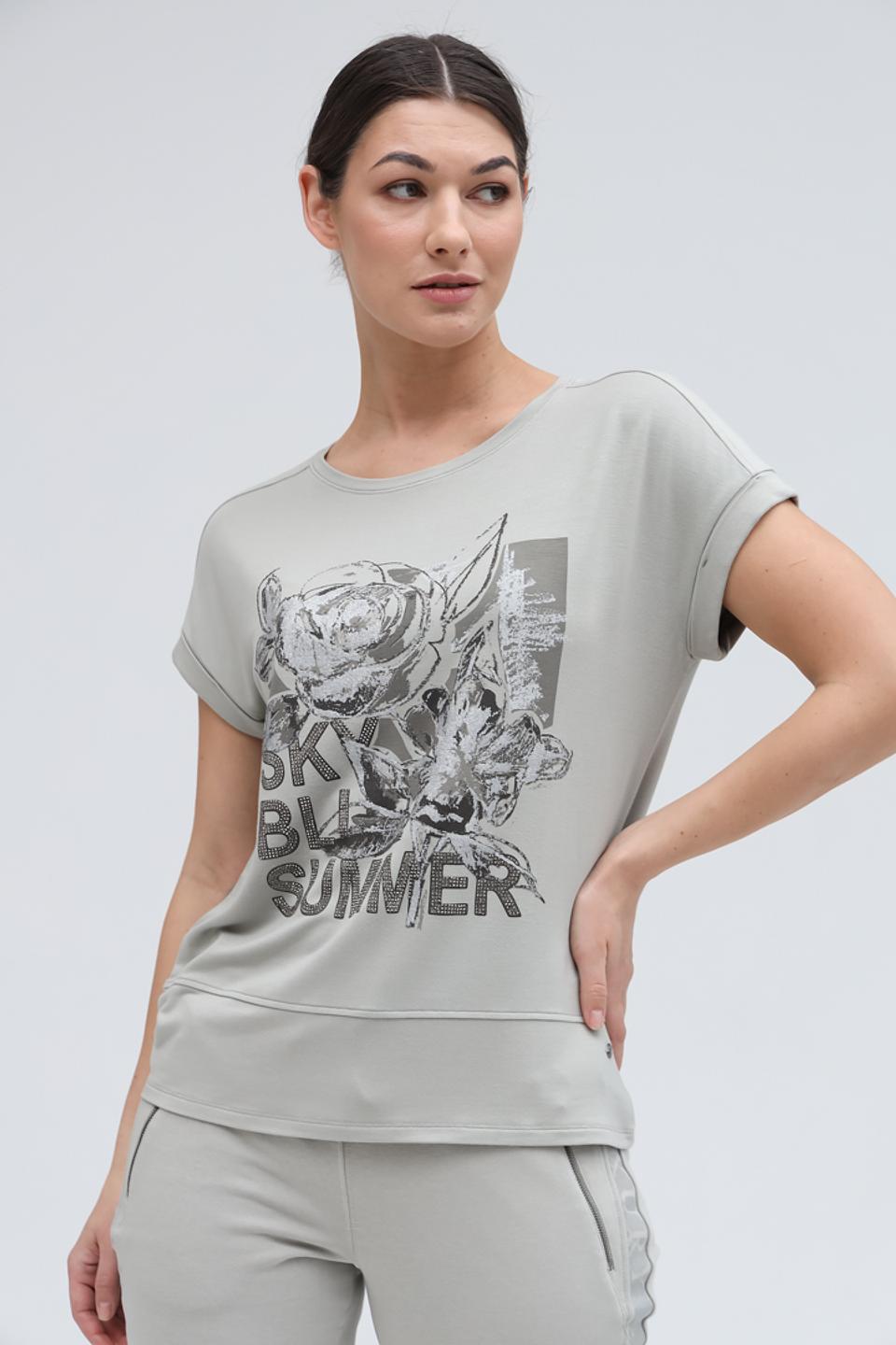 Футболка Monari с принтом серая