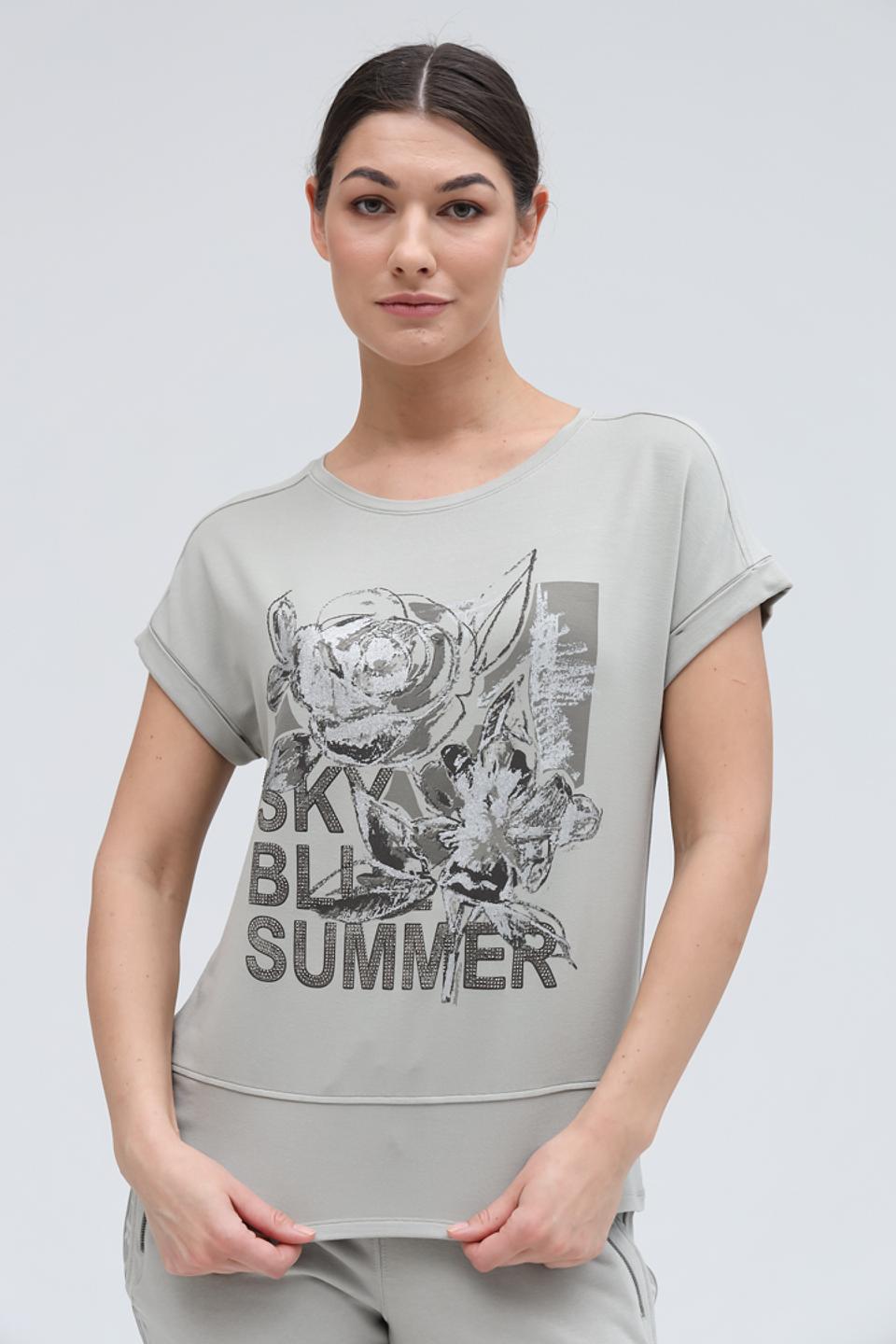 Футболка Monari с принтом серая