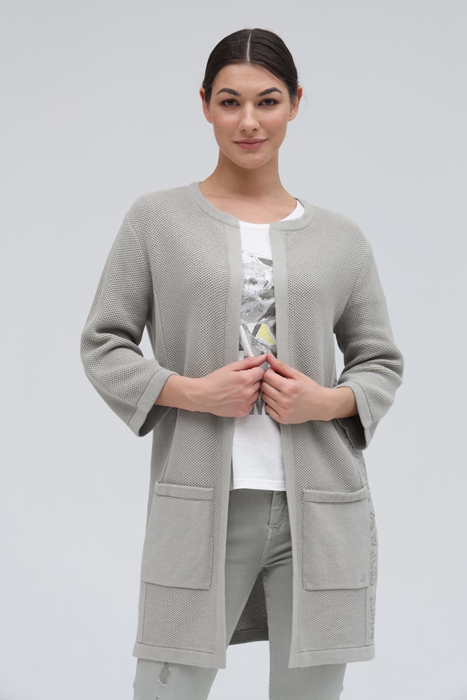 Жакет Monari серый ажурный