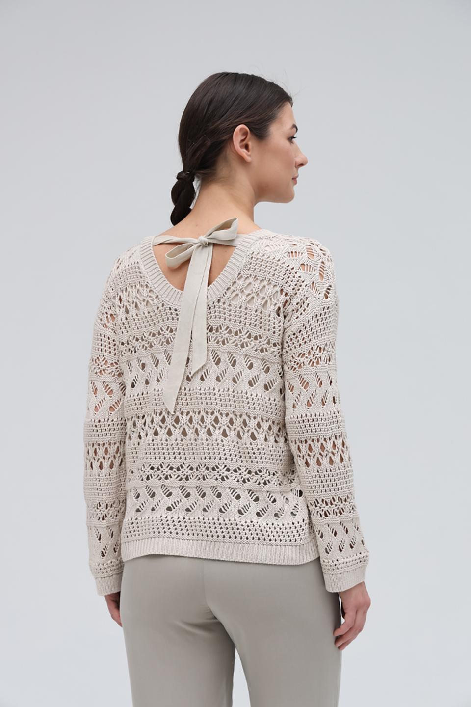 Пуловер Lecomte ажурный бежевый