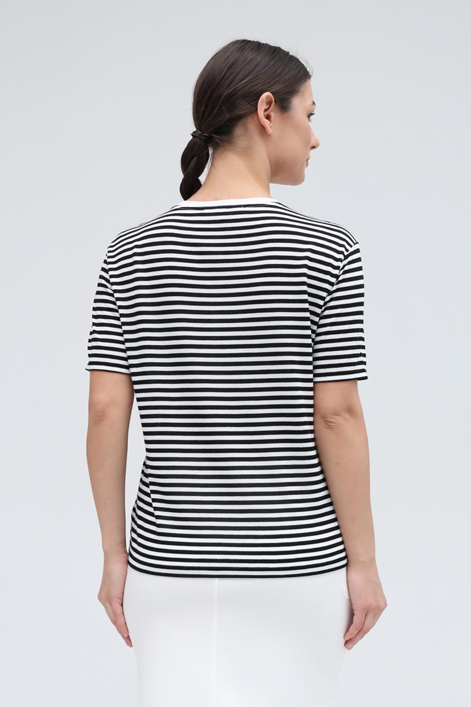 Футболка Lecomte с принтом и полоской