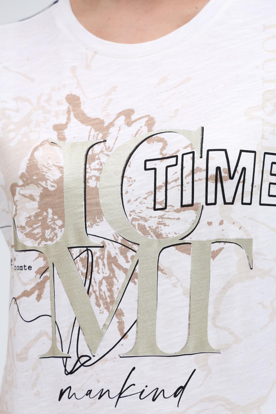 Футболка Lecomte с принтом и полоской