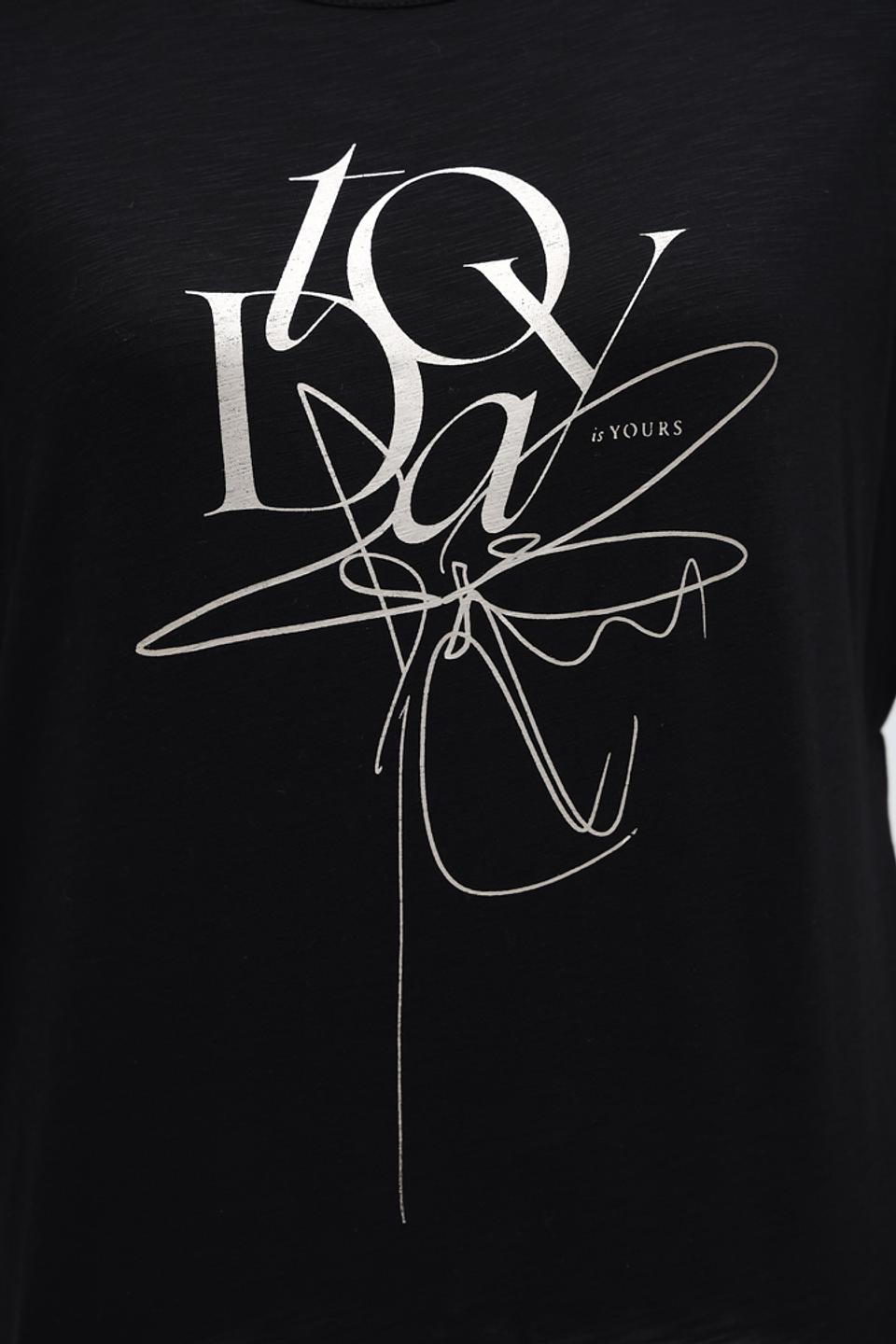 Футболка Lecomte с принтом чёрная