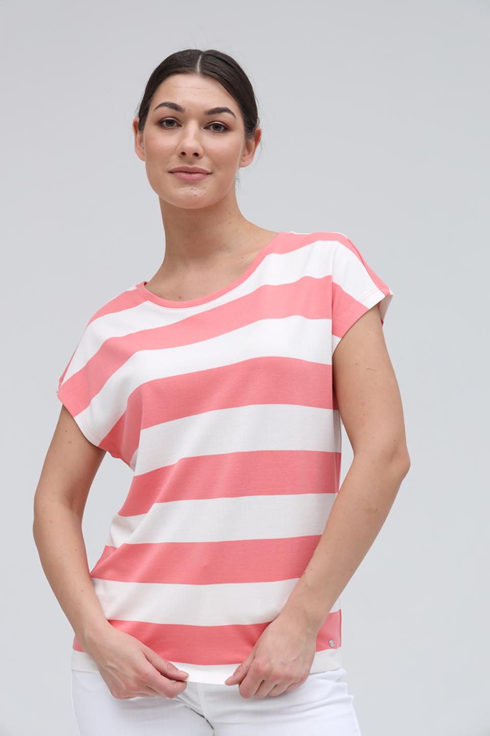 Футболка Monari в полоску коралловая